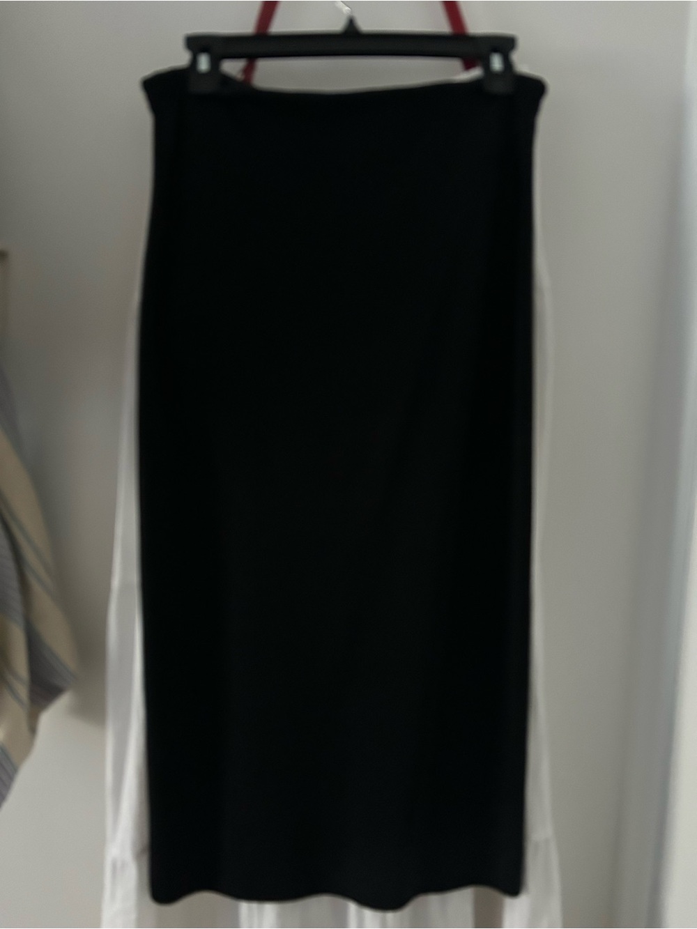 Seed Heritage ribbed black bodycon midi skirt